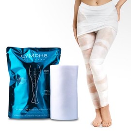 Envoltura corporal para drenaje linfático y tonificación. Efecto refrescante en piernas y abdomen. Tonifica, reafirma y reduce la hinchazón | Envoltura prehumedecida de 12 metros | Cafeína, ni