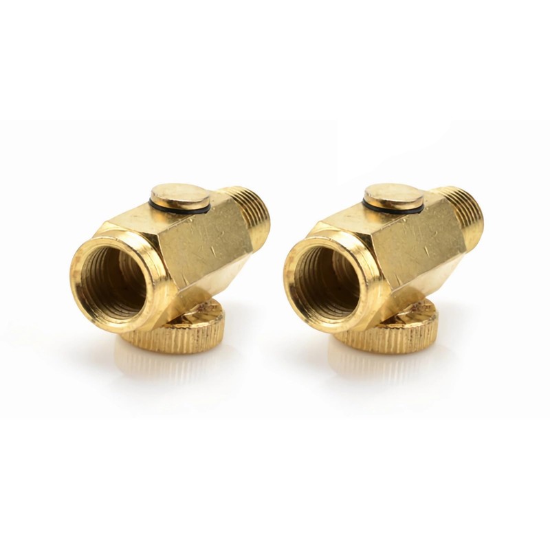 2pcs Brass In-Line Air Flow Regulator Adjustable 1/4" NPT Male