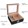 Cigar Humidor, Spanish Cedar Wood Cigar Desktop Box, Glass Top