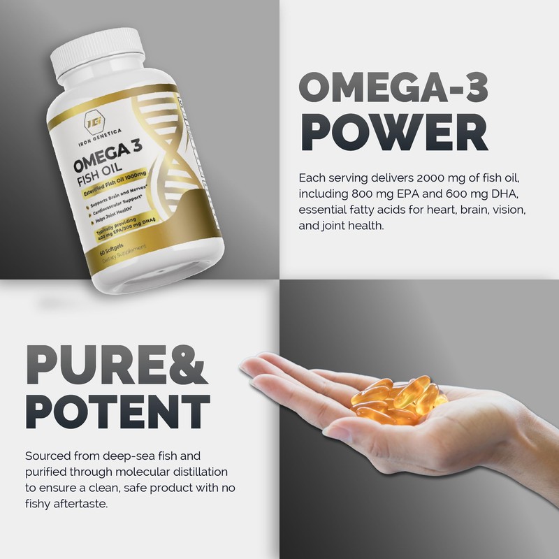 Iron Genetica Omega 3 Fish Oil – High Concentration EPA