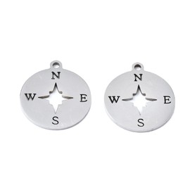 LiQunSweet 20 pcs Compass Theme 201 Stainless Steel Charms Nautical Travel Ion Plated Laser Cut Charms for DIY Jewelry Necklace Bracelet Earring Craft Making