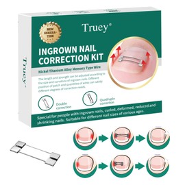 Truey Cuttable Titanium Alloy Silicone Ingrown Toenail Treatment,Designed for Curved Nail Repair, Ingrown Toenail Corrector at Home,Ingrown Toenail Removal Kit, Adjustable for Any nail Sizes,reusable