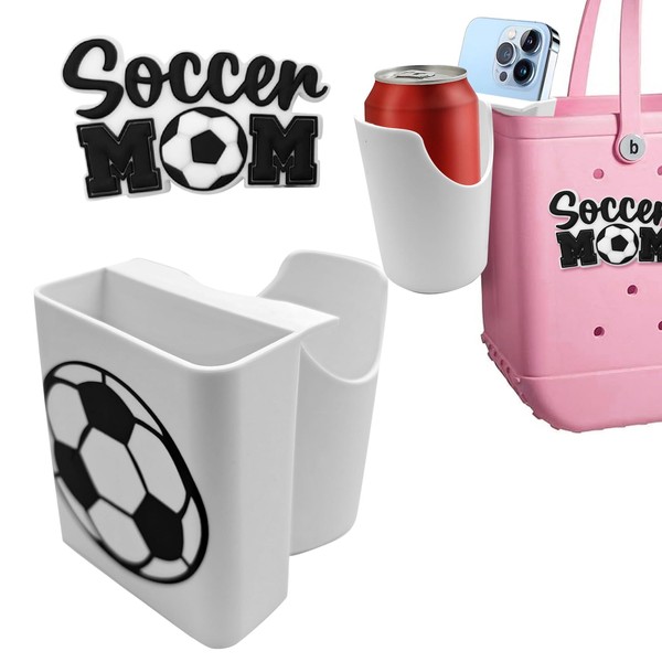 HMGES Soccer Phone and Cup Holder for Bogg Bag,With 1