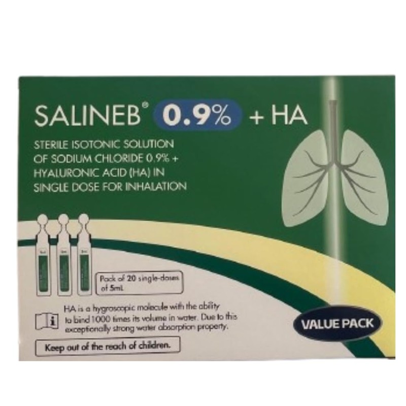 SALINEB SALINEB 0.9% Isotonic Inhalation +HA, Sterile Isotonic Solution of
