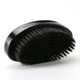360 Curved Wave Brush For Men - Medium Hard Palm Wave Hair Brushes - Made with Beech Mix Nature Boar Bristle Brush For Black Hair (Black)