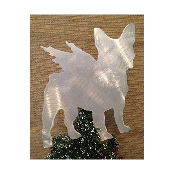 French Bulldog Angel, Frenchie, Dog Christmas Tree Topper, Wreath Decoration, Holiday Decoration, Aluminum