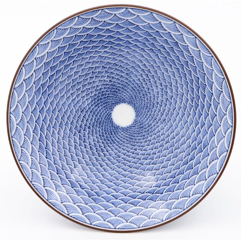 Kyoritsu Pottery Hasami Pottery Mido Kiln Tokuko Bowl, Seigai Wave