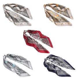 SCJJZ bandana,kopftuch damen,bandana damen,Glatter Seidenschal Damen Hijab Schals, 5 Stück Hijab Quadratischer Schal Seidenhaarschmuck (60 * 60CM)
