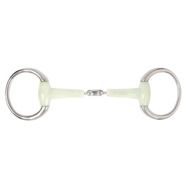 PFIFF Double-Jointed Plastic Eggbutt Snaffle Bit