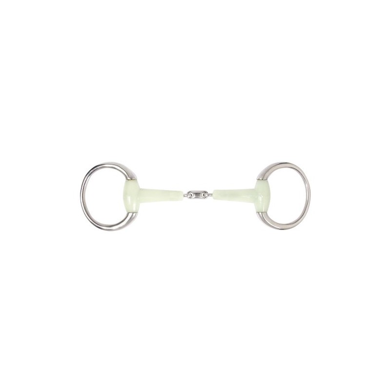 PFIFF Double-Jointed Plastic Eggbutt Snaffle Bit