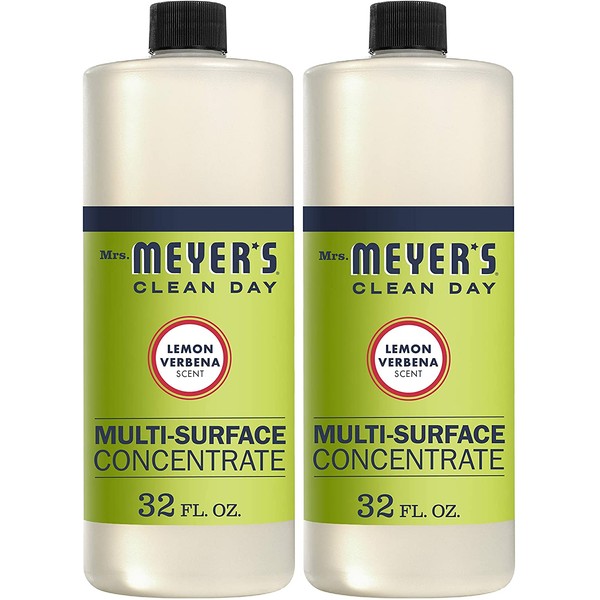 Mrs. Meyer's Clean Day Multi-Surface Cleaner Concentrate, Use to Clean Floors, Tile, Counters, Lemon Verbena Scent, 32 Oz - Pack of 2