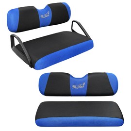 WEIMELL Golf Cart Seat Covers Front and Rear Seat Covers Fit for EZGO TXT RXV Club Car DS 2000-Up Front Seat Cover Aftermarket Back Seat Cushion Cover Black&Blue