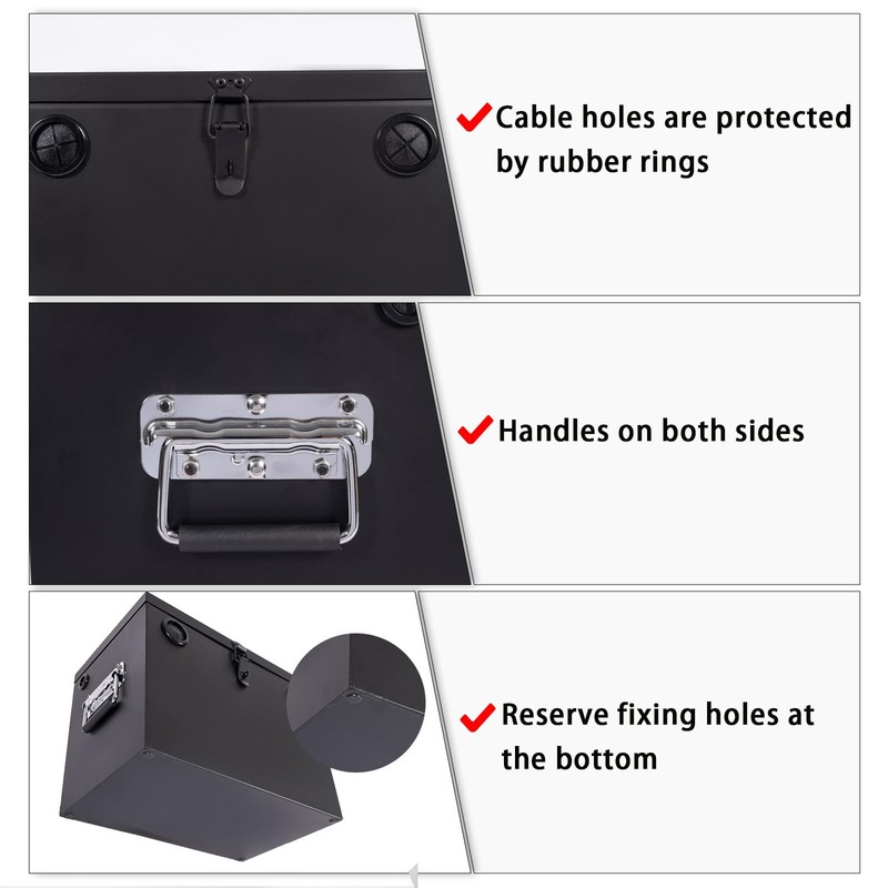 Peastorm Trailer RV Marine Battery Box - 12V Waterproof Steel