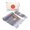 Buena Zeba Beach and Sauna Towel (Anthracite) with Bag