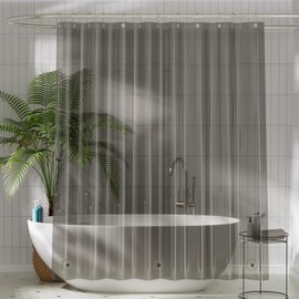 Titanker Shower Curtain Liner, Plastic Shower Liner PEVA 72 x 72 Lightweight Waterproof Shower Curtains for Bathroom with Magnets and Rustproof Grommets, Clear Black