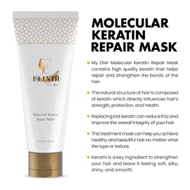 SILK Keratin Hair Mask For Dry Damaged Hair - 21 Medicinal Plants & Ceramides, Royal Jelly, Artemisia, Ginseng, Honey Suckle- 5.2 fl oz 150 ml ELIXIR by Coco March for Fast Repair Revitalizing
