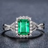 Sdouefos Women's 3ct Birthstone Solitaire Engagement Ring Emerald Cut Created