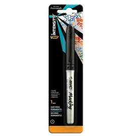 BIC, Marcador Permanente con Grip, Marca Diferentes Superficies, Punto Grueso, Marking, Tinta Color Negro, 1 pieza