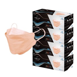 ST-TRADE Trademarked Unwrapped ST Comfortable 3D Mask, 120 Pieces, 4-Layer Filter Construction (Melt-Blow Non-Woven Fabric Double Layer), Lipstick Resistant [No Individual Packaging] (Peach