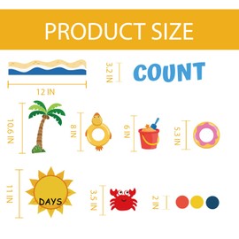 Countdown to Summer Bulletin Board Decoration Set, End of The Year Classroom Decor Hawaiian Luau Bulletin Board Border Tropical Palm Cutouts for Classroom Window Door Wall Home Office School 81Pcs