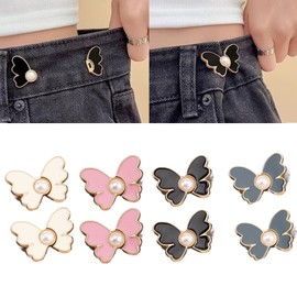 XHLIZHU Butterfly Waist Cinching Button, Reusable Pant Waist Tightener, Jean Buttons for Loose Jeans, No Sewing Tools (4Pairs C)