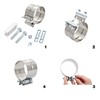 2PCS Lap Joint Band Clamps,Exhaust Muffler Clamp, Exhaust Pipe Clamps