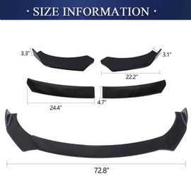 Unbranded Front Bumper Lip Spoiler Splitter For Infiniti G37 Coupe Sedan Gloss Black Body