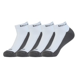East/18 Men's Golf Socks, White, Moisture Wicking, Low Cut, Cushioned, All-Weather Performance, Athletic Running Mens Ankle Socks, 2 Pairs