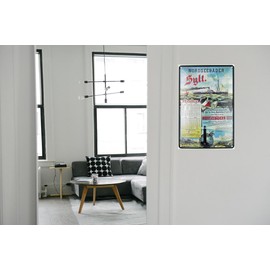 Ontrada Blechschild 27x10cm gewölbt holländisch Hier Waak ik Boxer Hund Deko Geschenk Schild