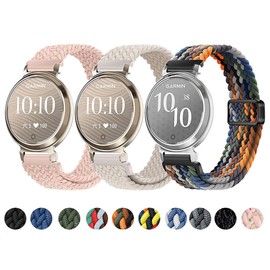 GIOPUEY Bracelet Compatible with Garmin Lily 2/Claasic/Active, Braided Nylon Bracelet [Unisex] Elastic Replacement Strap - Green