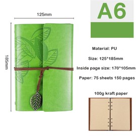 Leder-Tagebuch, nachfüllbar, klassisch, geprägt, Retro-Anhänger, Spiralbindung, Notizbuch für Reisetagebuch, Damen, Herren, Geschenke, Dunkelblau