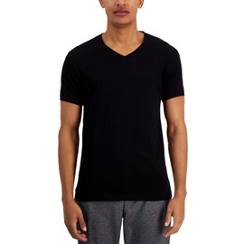 Alfani Mens Regular fit V Neck T-Shirt XXL Black Solid