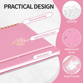 Accounting Ledger Book for Small Business Bookkeeping & Personal Use, Expense Tracker Notebook for Family Budget, Bookkeeping Record Book, Income and Expense Log Book - 8.4" x 6.1" (Pink)
