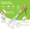 Berry&Bird Stainless Steel Hand Shrub Rakes, 9 Tines Fan Lawn