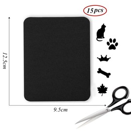 Iron-On Patches, Pack of 15 Iron-On Patches, Adult Applique, Iron-On Patches, Denim Patches for DIY, Sew-On Patch Sticker Clothing, Jeans Iron-On Patches Black Abrasion Resistant (9.5 x 12.5 cm)