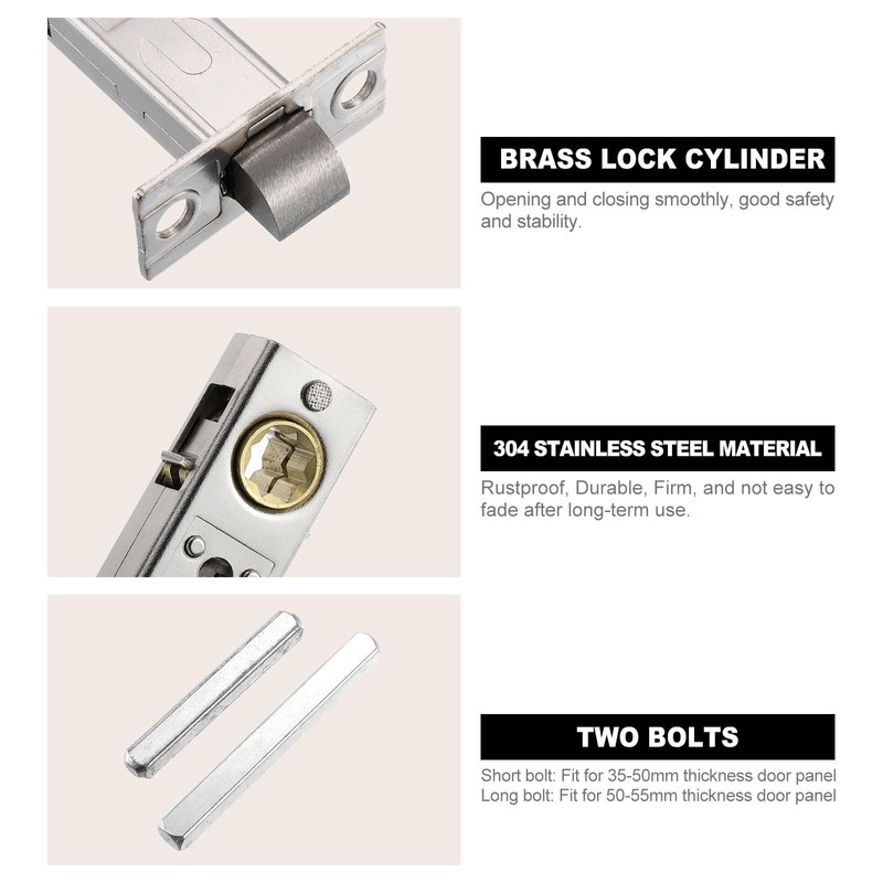 PATIKIL Round Recessed Door Lock, Stainless Steel 304 Hidden Recessed