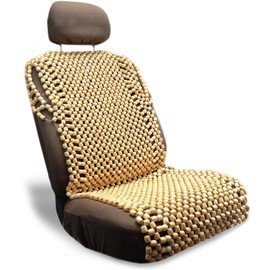 ZONETECH Beaded Seat Cover Full Car Massage Cool 2-Pack Natrual Color Comfort Cushion - Reduces Fatigue The Car, Truck or Your Office Chair