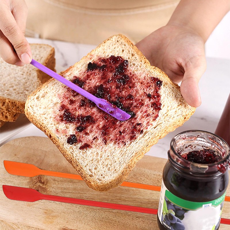 4Pcs Multifunctional Tiny Jar Scraper Spatula Non-Stick Long Handle Jar