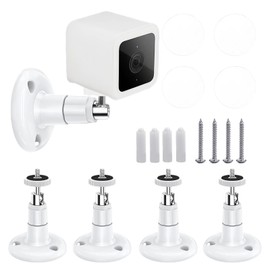 SI SEN Pack of 4 Ring Mounts, Ring Camera Mount, Adjustable Security Wall Mount, for All Cameras with Standard 1/4 Thread Hole (White)