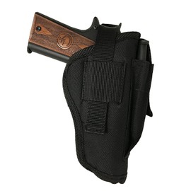 Gun Holster fits Beretta APX Full Size 4.25" Barrel 9mm or .40 S&W Black Nylon Ambidextrous Use Left or Right Built in Magazine Holder Adjustable Retention Strap Gun Slinger Holster
