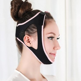 Face Lifting Band for Double Chin and Jawline Firming Chin Band (Special Offer) Black 3ea