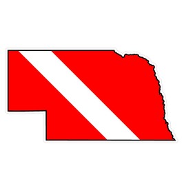 Nebraska State (B28) Diver Down Flag Yeti Tumbler Decal Sticker Laptop