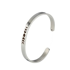 Meiligo Fashion Alloy Moon Phases Astrology Bracelet Pendant Triple Goddess Jewelry (Silver)