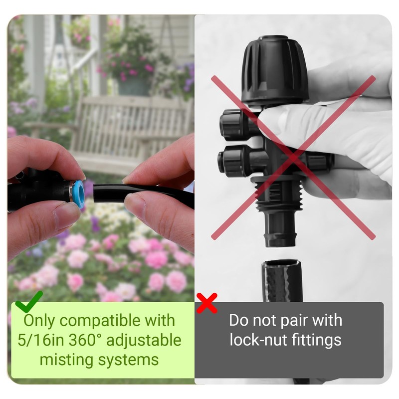 66FT 5/16in Drip Irrigation Hose for 360 ° Adjustable Drip