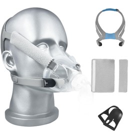 2 Pack Airfit F30 Replacement Headgear Strap with Magnetic Clips and Strap Cover Adjustable Home Ventilator Mask Headband Compatible for Resmed Airfit F30 Full Face CPAP Mask – Standard Size