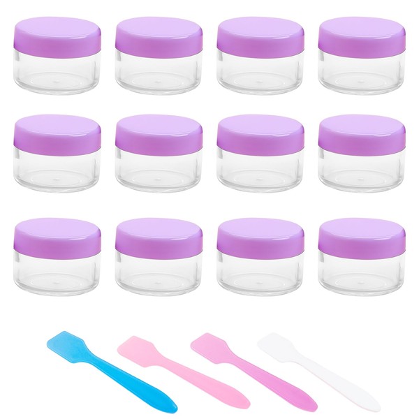 12 Pcs 15ml/0.5oz Small Travel Containers, 4 Pcs Makeup Spatula,
