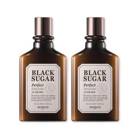 Skinfood Men's Cosmetics Black Sugar for Men Perfect 2X Emulsion 180ml 2pcs / 스킨푸드 남자화장품 블랙슈가 포맨 퍼펙트2X 에멀젼 180ml 2개