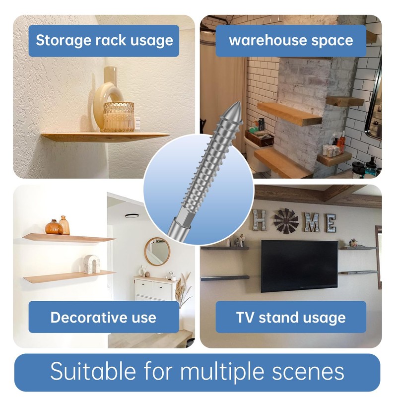 duoduolaili Floating Shelf Hidden Support Brackets (6pcs) and Installation Aid