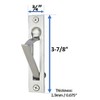 QCAA Solid Brass Edge Pull, 4", Satin Nickel, 2 Pack,