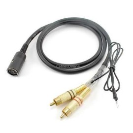 CablesOnline 3ft Din7 Female to Gold 2-RCA Male TurnTable Cable w/ Ground